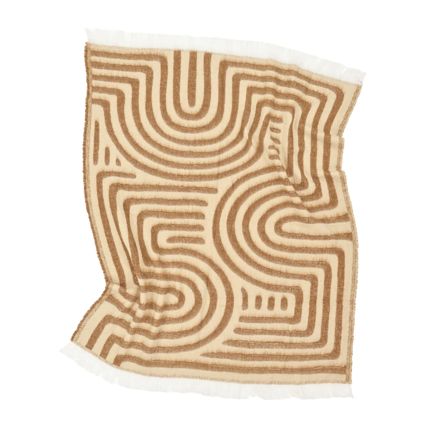 Tepper - Ullmixpledd - Melody (brun/beige) (Størrelse: 130 x 170 cm)