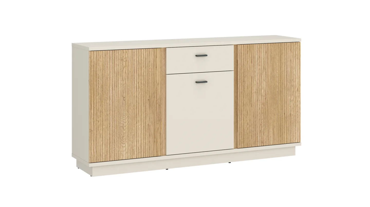 Sideboard mit 1 Schublade Beige-Kaschmir - Eiche 150 cm - MOSANO