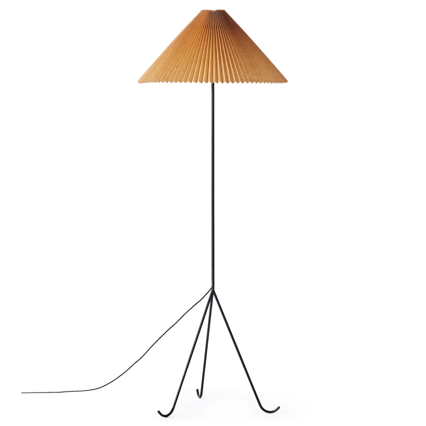 Dusty Deco - Geraldine Floor Lamp Waxed Paper Shade, On Off Switch - Skärmlampor - Edin & Lina Kjellvertz - Svart - Metall/Papper