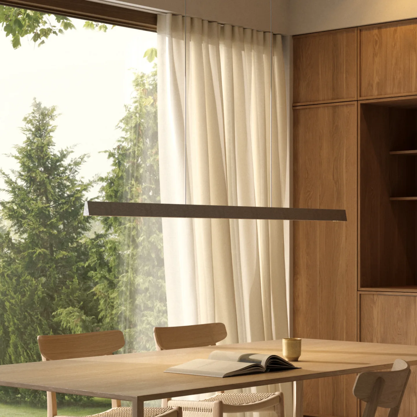Edge Linear S1500 LED-Hängelampe titangrau CCT - Light-Point - Arbeitszimmer / Büro - Design - Aluminium - Mehrflammig