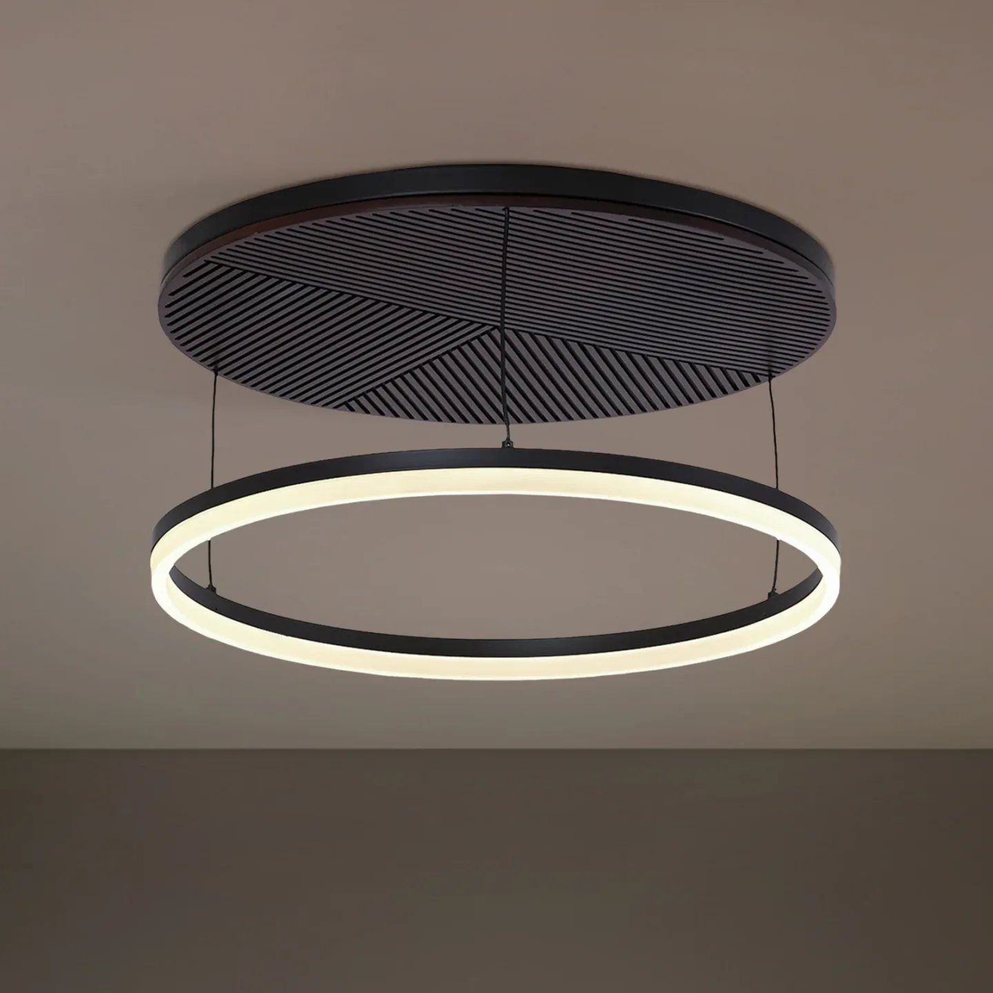 Orven LED-Deckenleuchte Ø 50 cm dimmbar schwarz - Lucande - Wohnzimmer - Modern - Metall - Einflammig