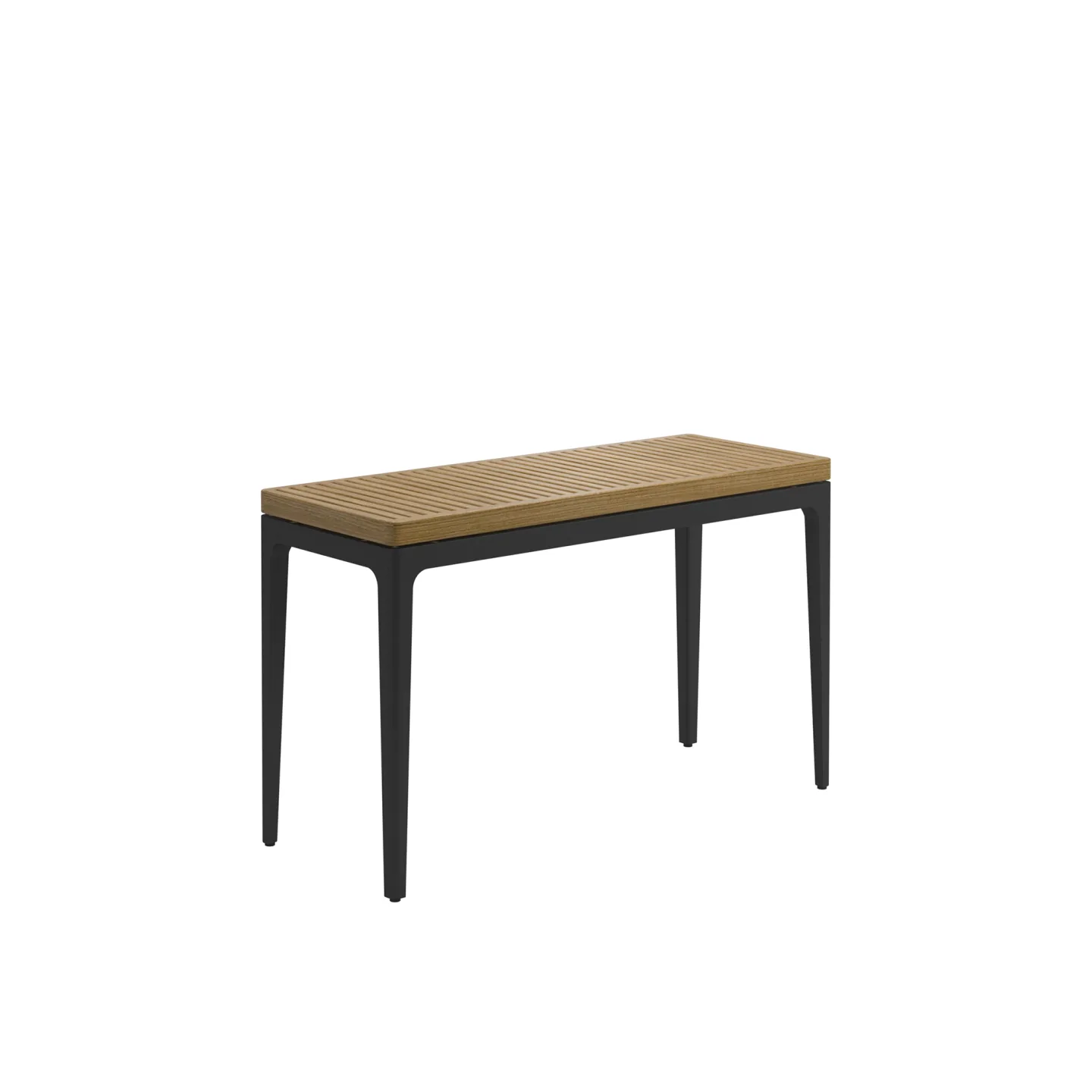 Gloster - Grid 103x 40 cm Console Table, Frame Meteor, Teak Top - Småbord och sidobord utomhus - Henrik Pedersen - Svart - Metall/Trä