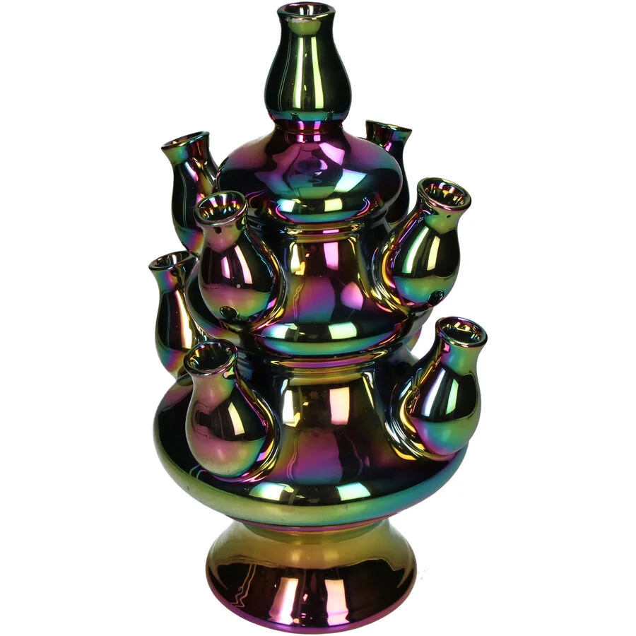 Vase Myko irisierend Porzellan D 20.5 H 33 cm