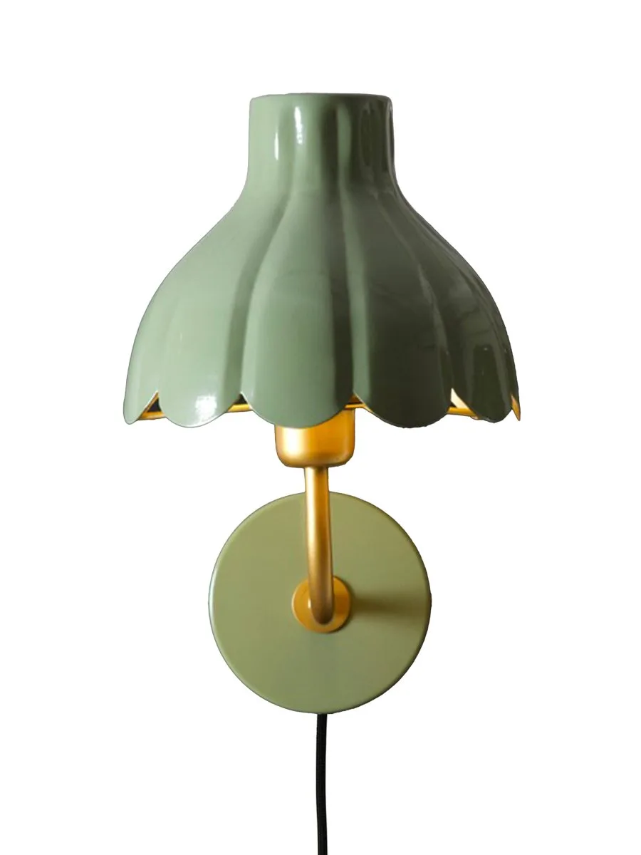 Wells vägglampa Mossa/guld 21 cm - Pr Home