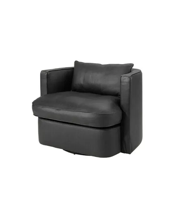 Joan Leather Armchair Titanic Anthracite