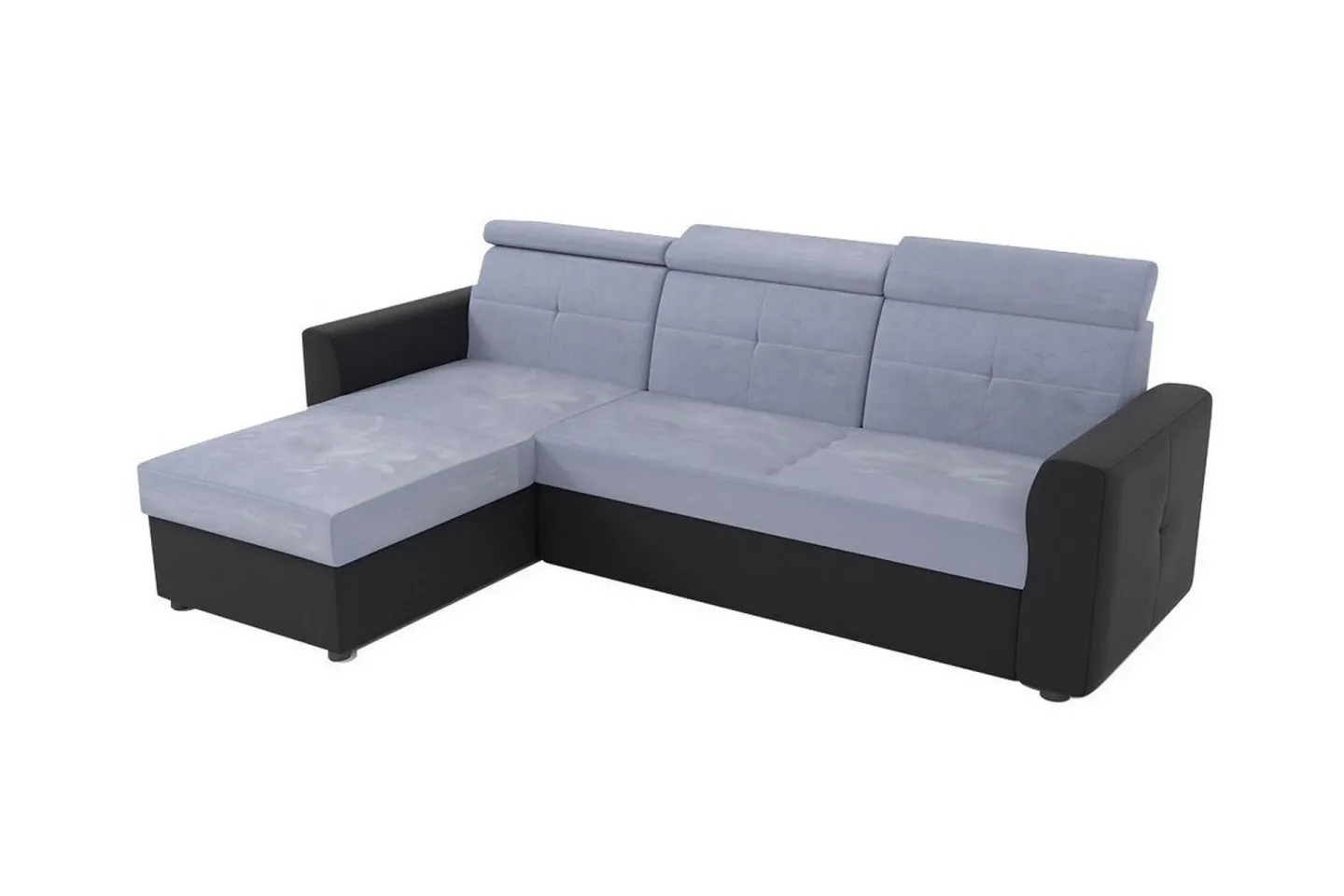 Hunglader 3-sits Hörnbäddsoffa Black -