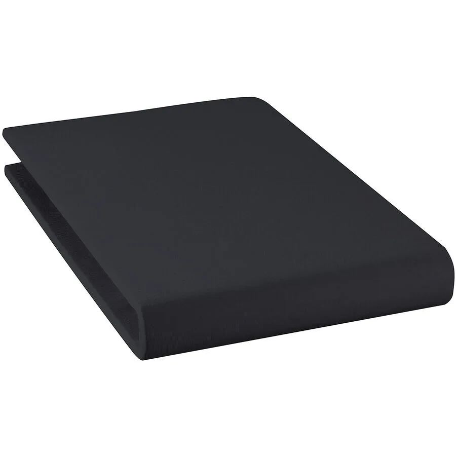 Fixleintuch Jael Schwarz Baumwolle 160 x 200 cm - Material: 94% Bio Baumwolle GOTS / 6% Elasthan