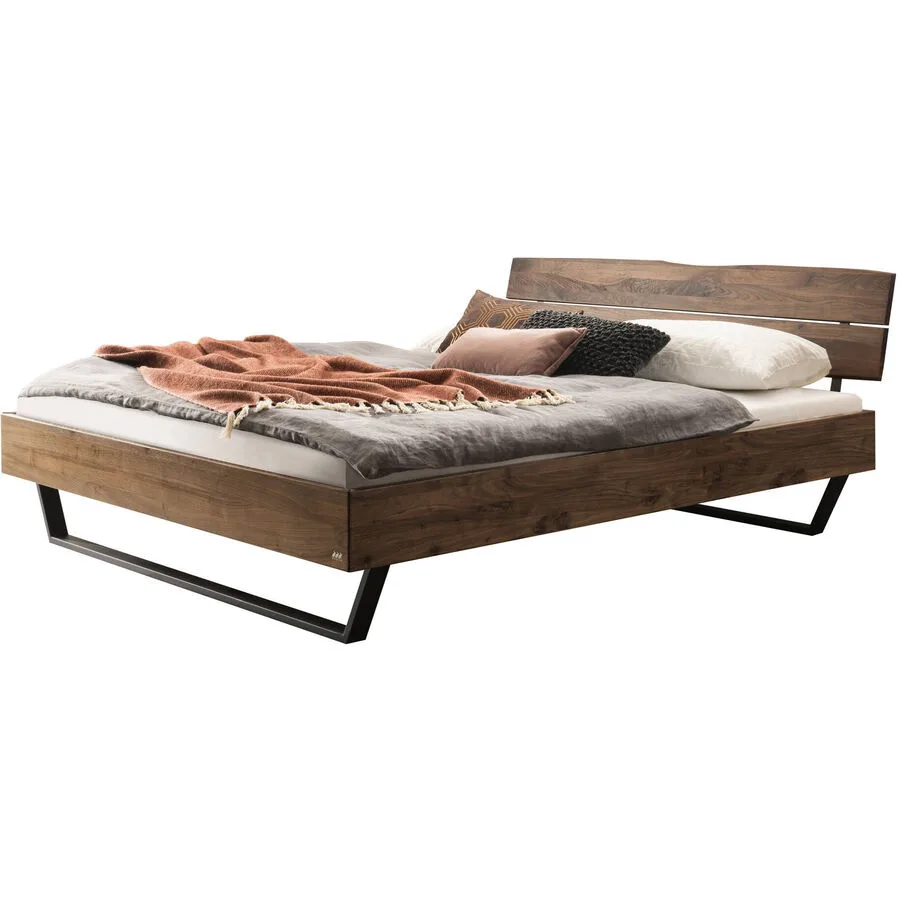 Hasena Bett Sassari Braun Holz 200 x 200 cm - Farbe: Nussbaum