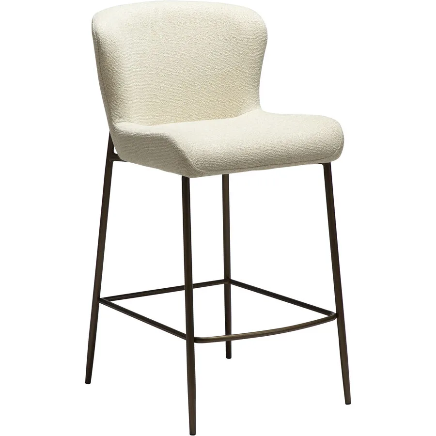 DAN-FORM Barhocker Glam creme/gold Stoff, Metall H 96 cm