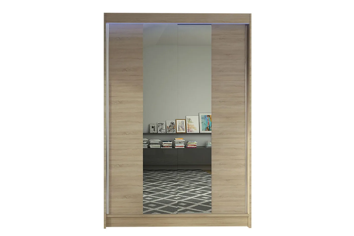 Liverpool Garderob med Spegel 120x200 cm - Beige