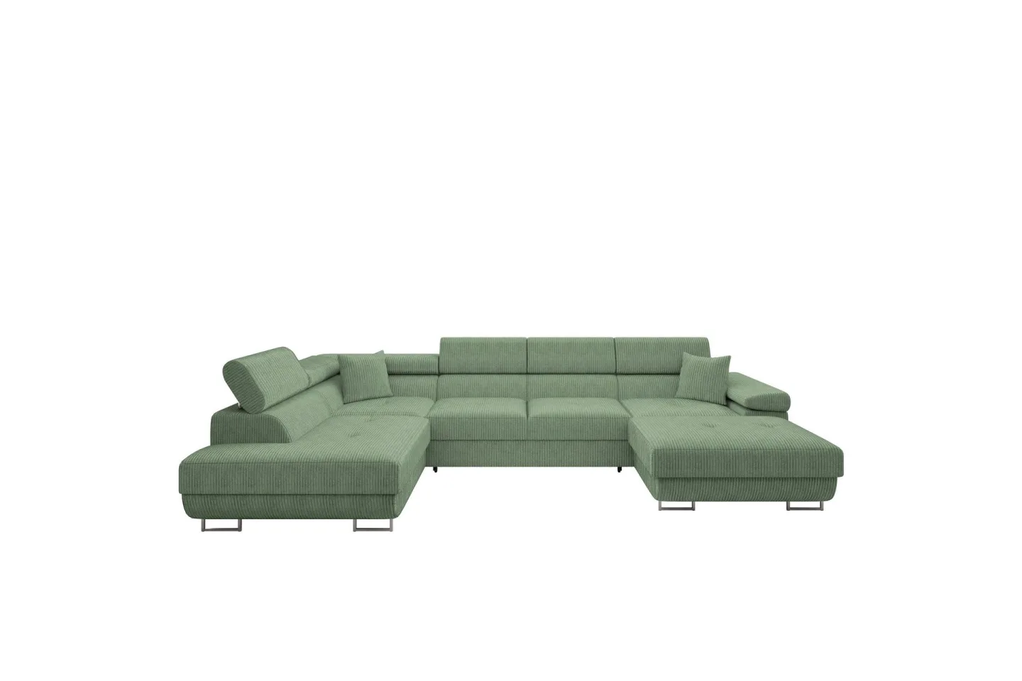 Gabina Soffa med Divan och Schäslong 4-sits - Grön