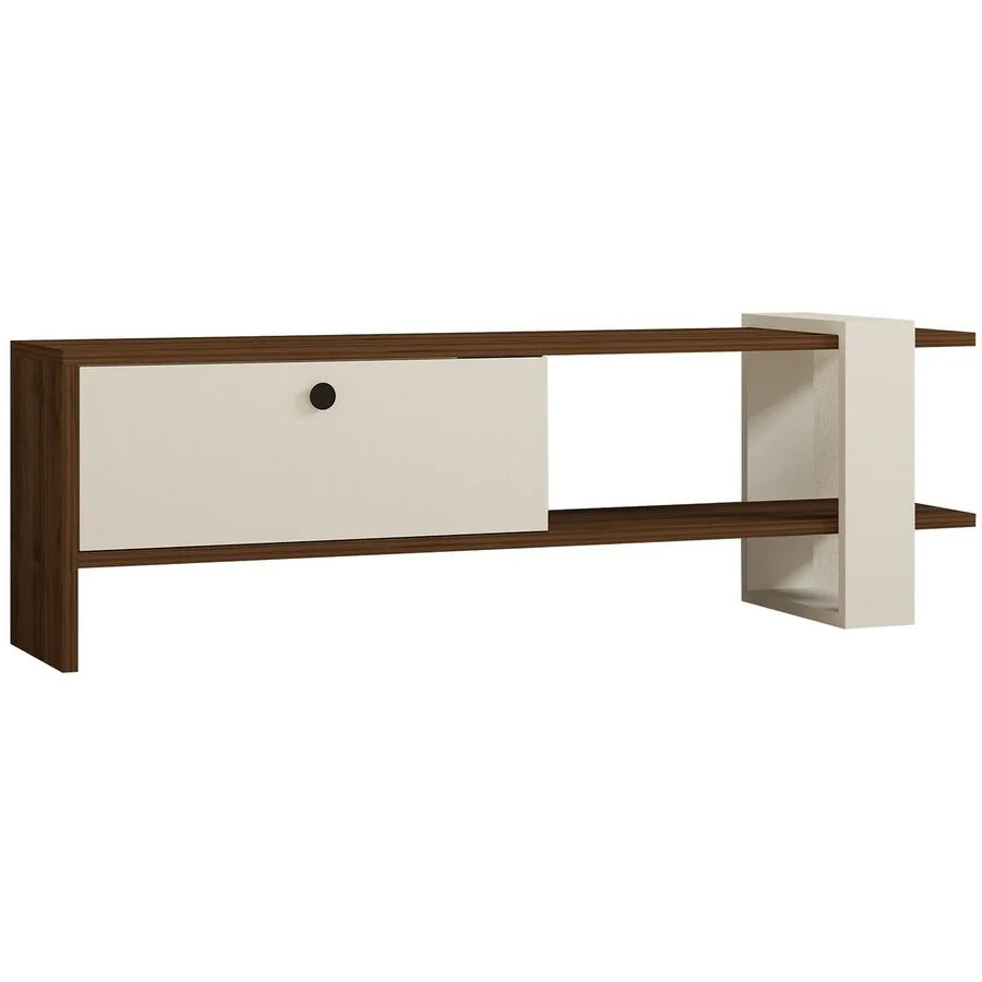 TV-Möbel Yasam Walnuss Melaminbeschichtete Spanplatte B 120 cm 15 kg