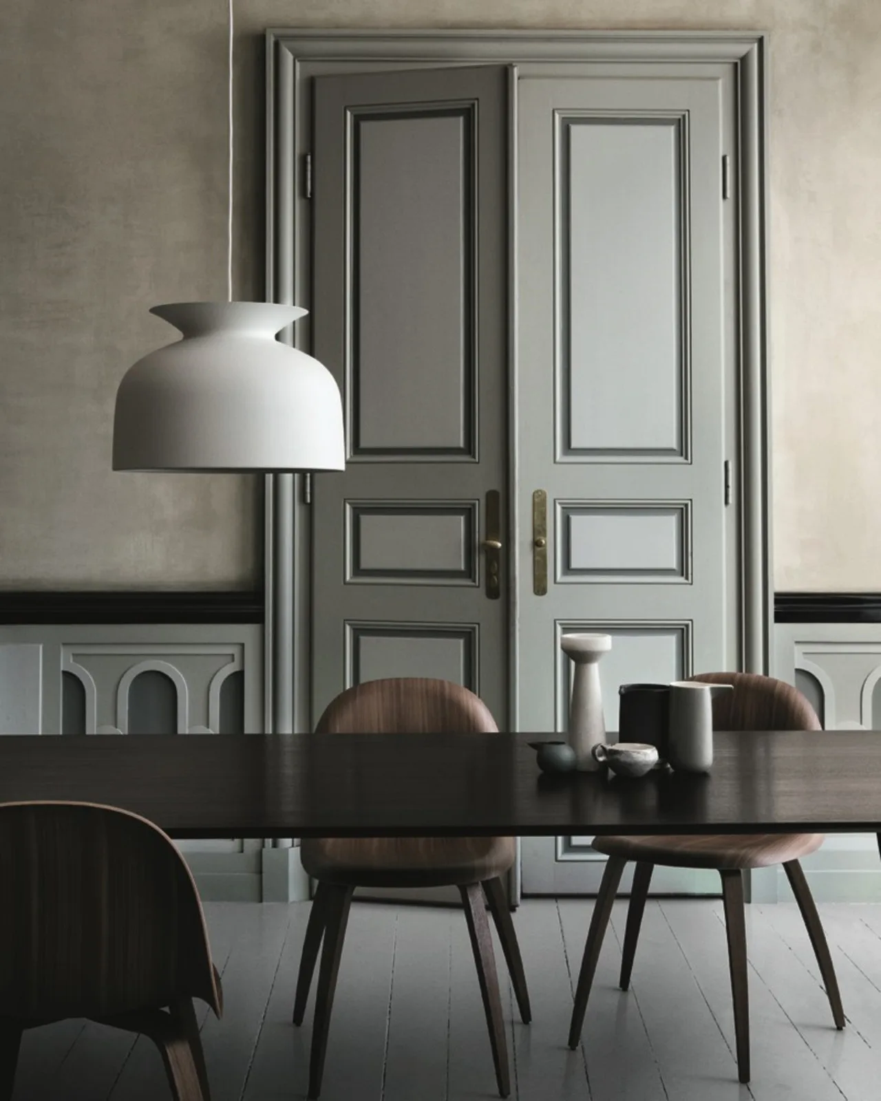 Ronde Pendel Ø40 Mat Hvid - GUBI - Stue - Aluminium