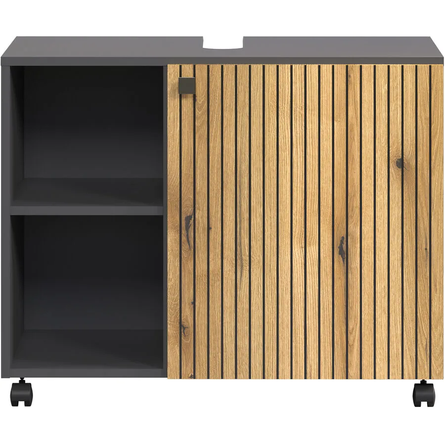 Waschbeckenunterschrank Garfield anthrazit Holzwerkstoff B 80 T 42 H 64 cm