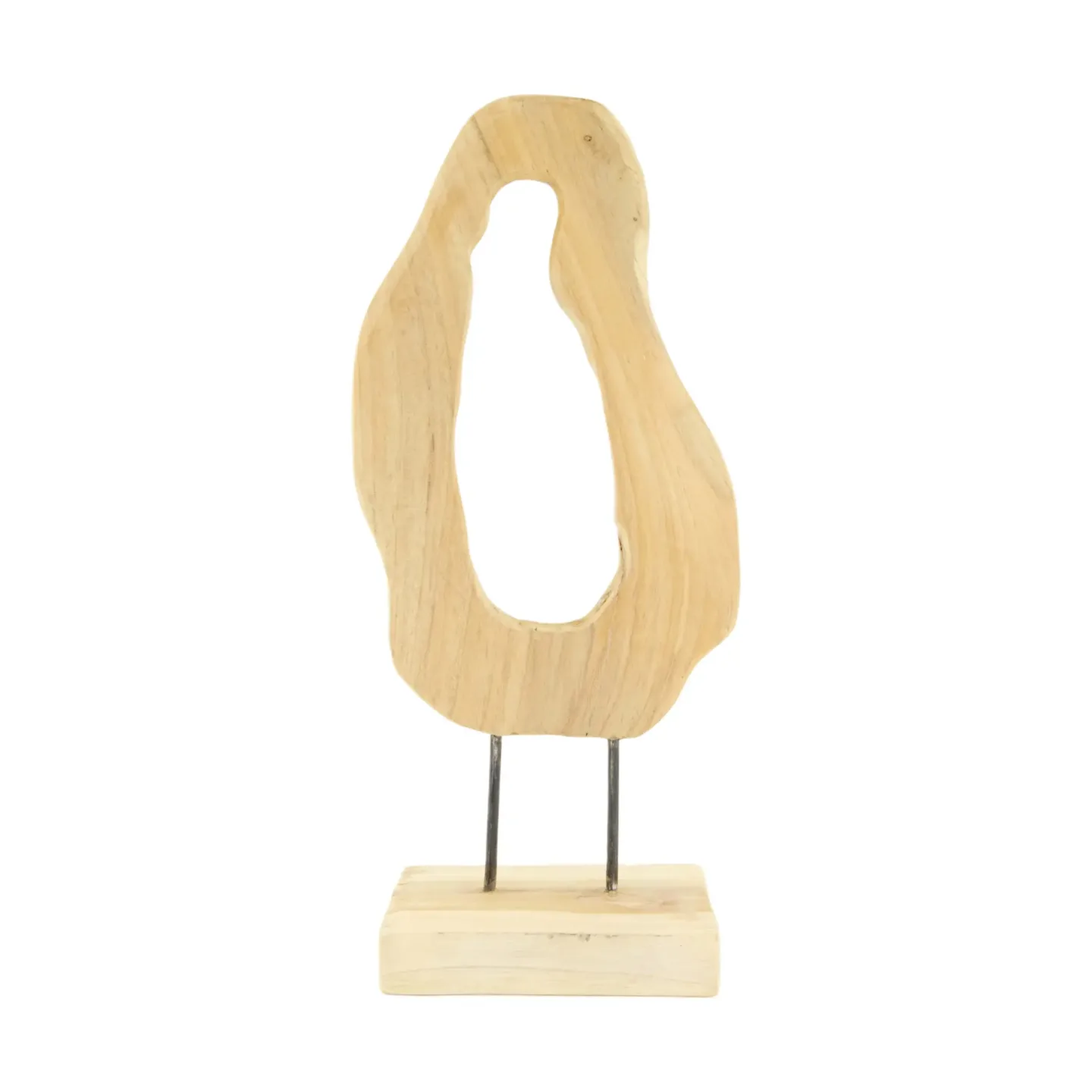 Decofinder Figur Organische Form Auf Ständer, Teakholz H: 38 cm | Schubiger Möbel