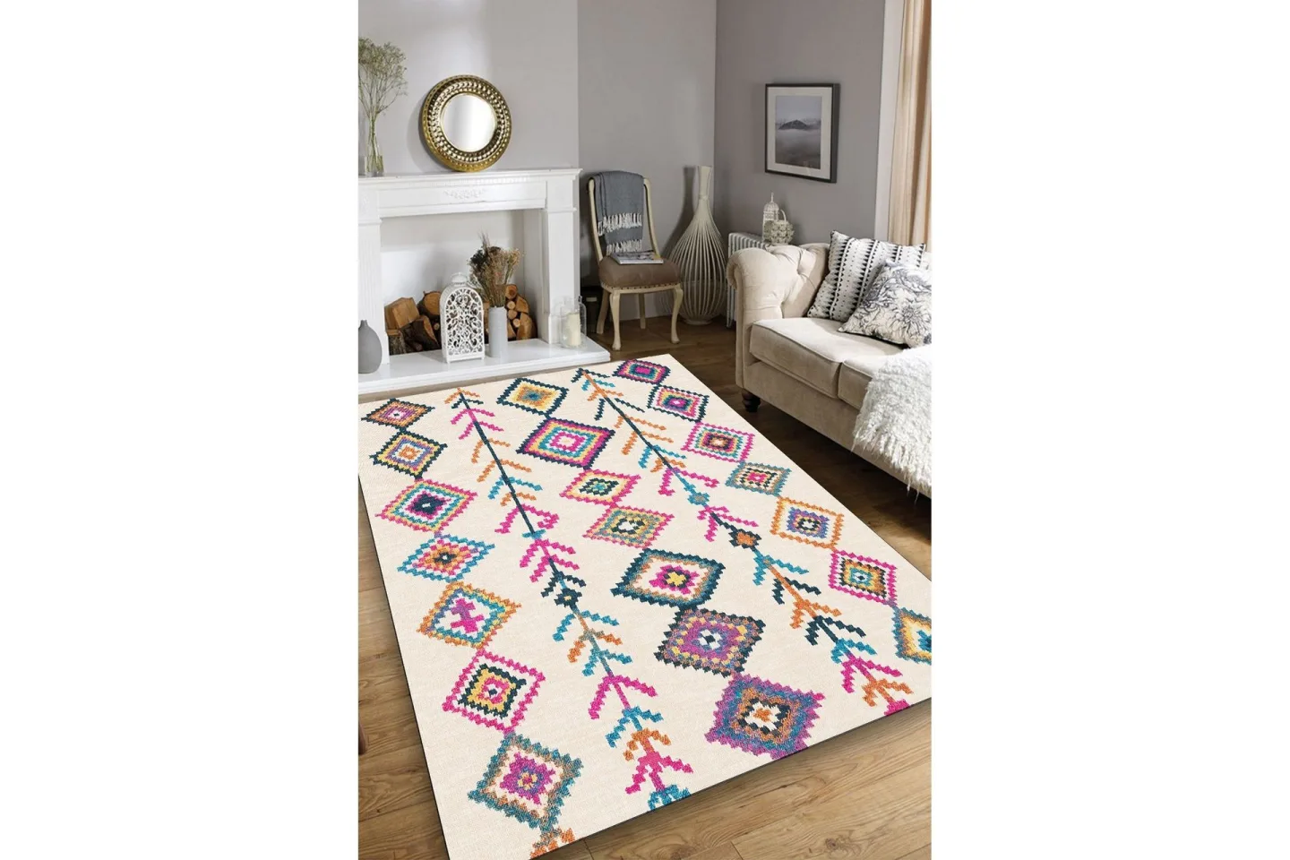 Raje Gångmatta 80x150 cm Rektangulär - Flerfärgad