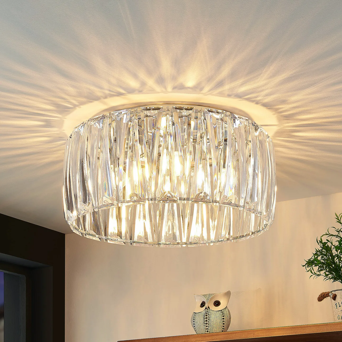 Sofia Loftlampe Transparent/Chrome - Lindby - Stue - Moderne - Plastik - Rund