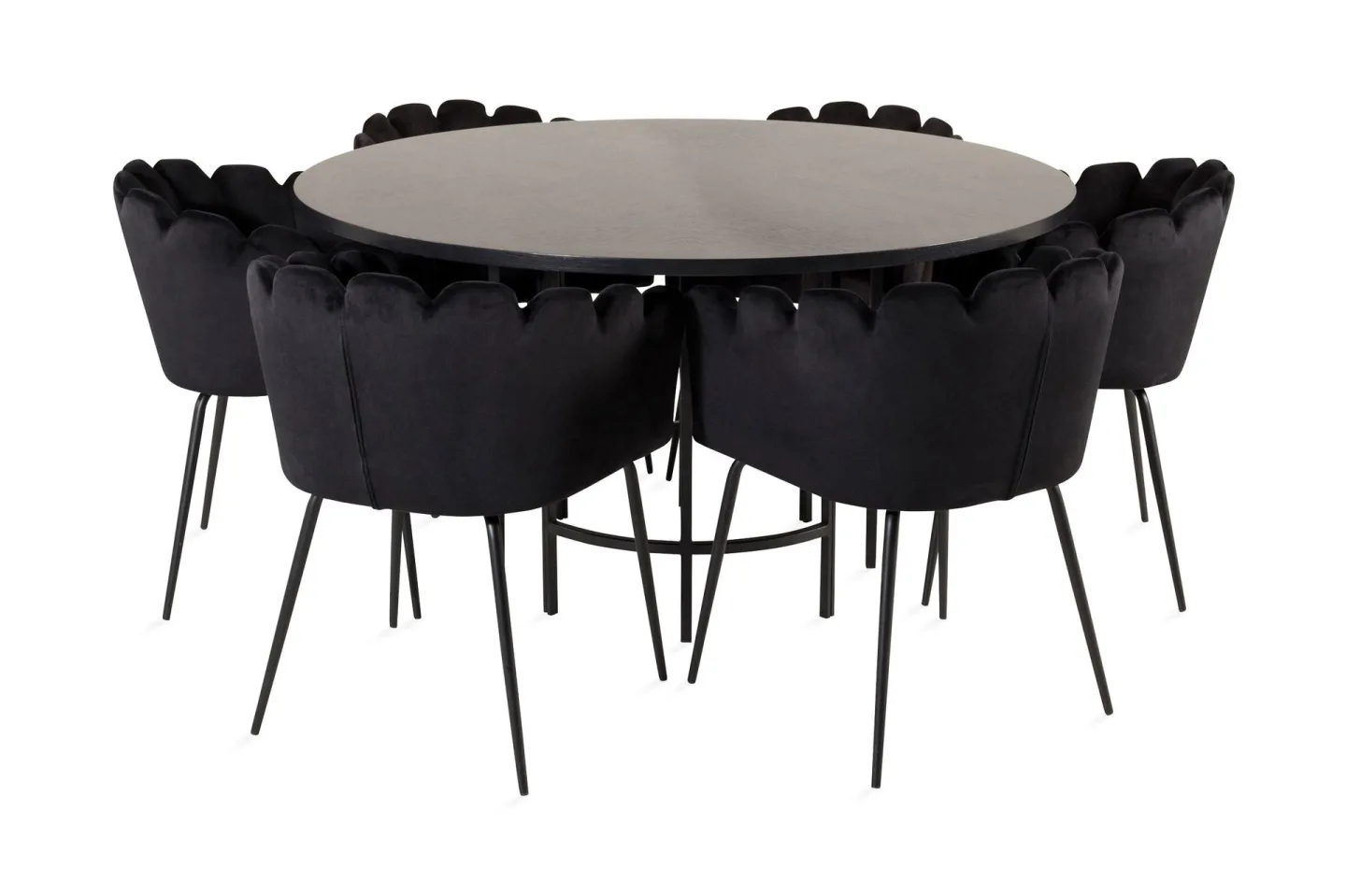 Copenhagen Matgrupp med 6 Limhamn Matstolar Svart - Furniture Fashion
