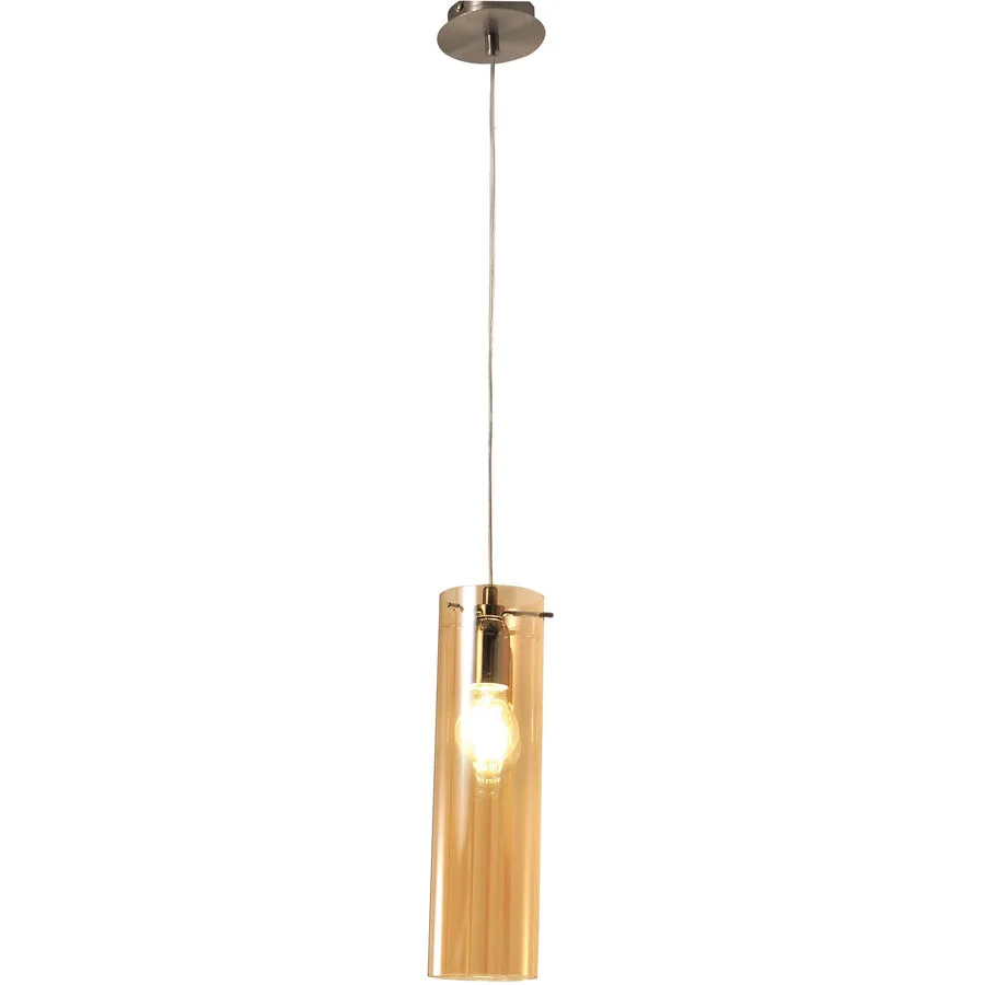 Pendellampe Syra Grau Metall 200 cm - Farbe: Nickel satiniert
