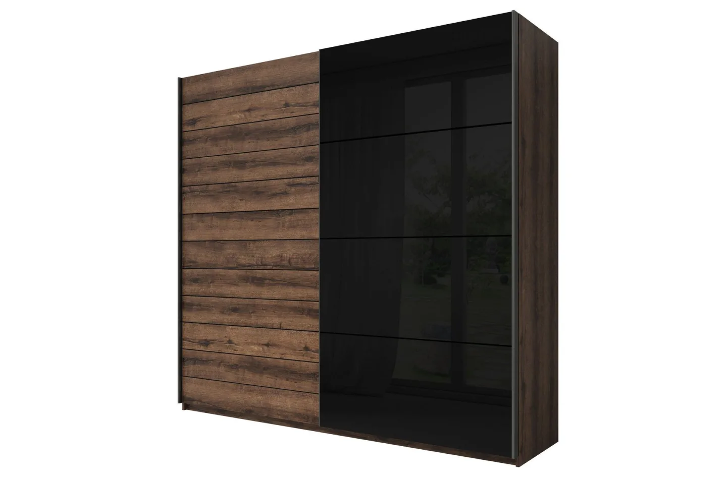 Bovera Garderob 61x221 cm - Teak/Svart