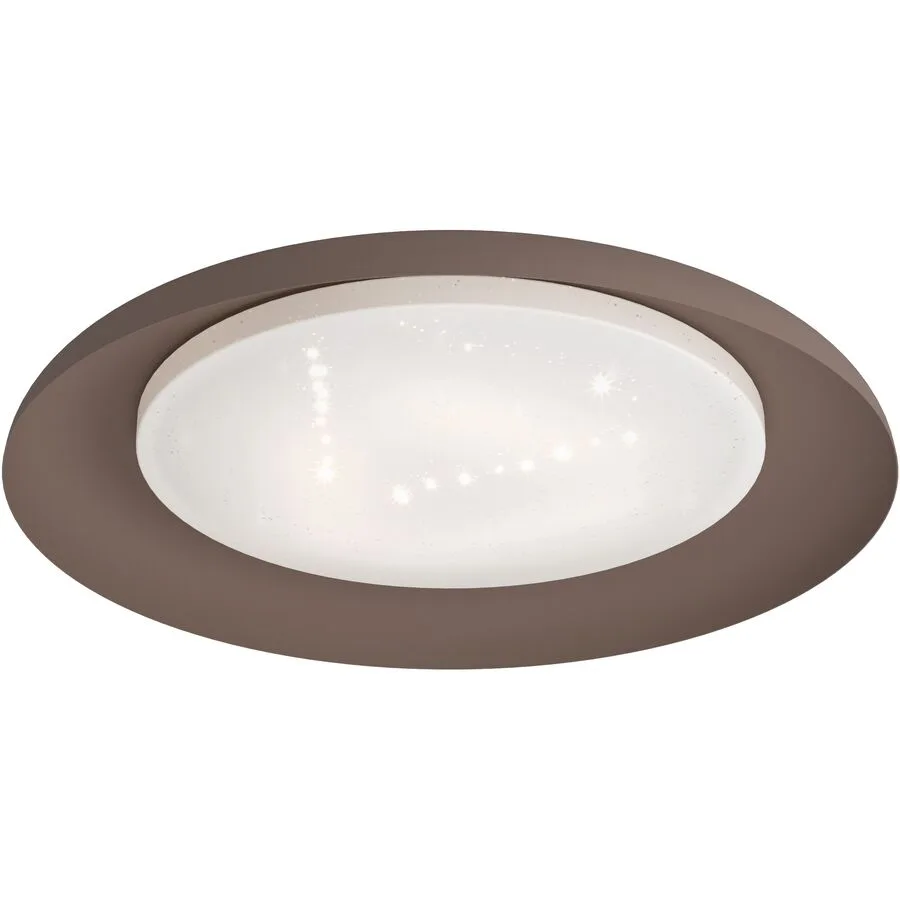 Eglo Deckenlampe Penjamo Braun/Weiss Stahl/Kunststoff 46.5 cm 46.5 cm - Farbe: weiss/braun - LED - Lichtfarbe: Warmweiss - Material: Kunststoff/Stahl