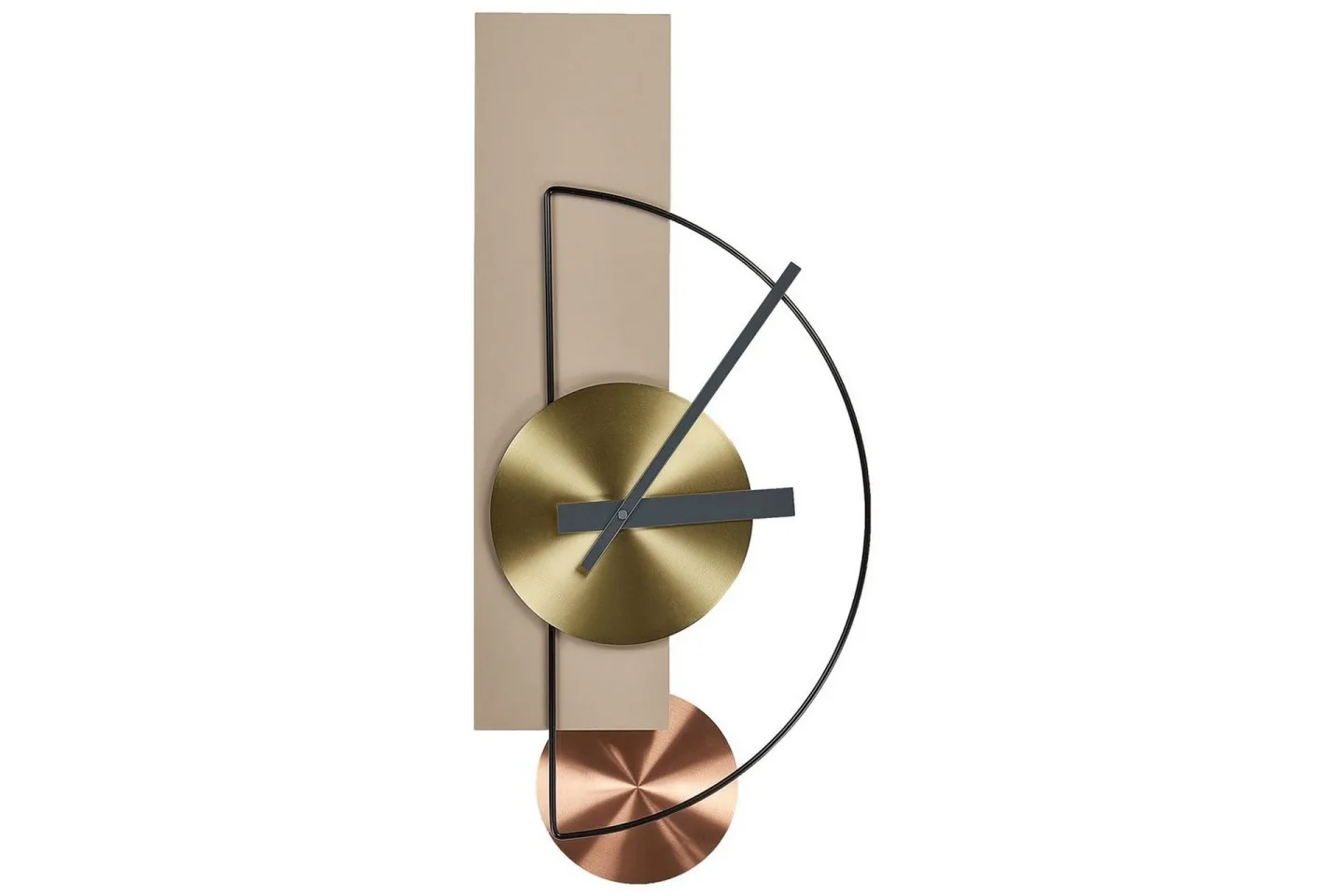 Väggklocka Cevins Beige/svart/guld/koppar - Beige/svart/guld/koppar