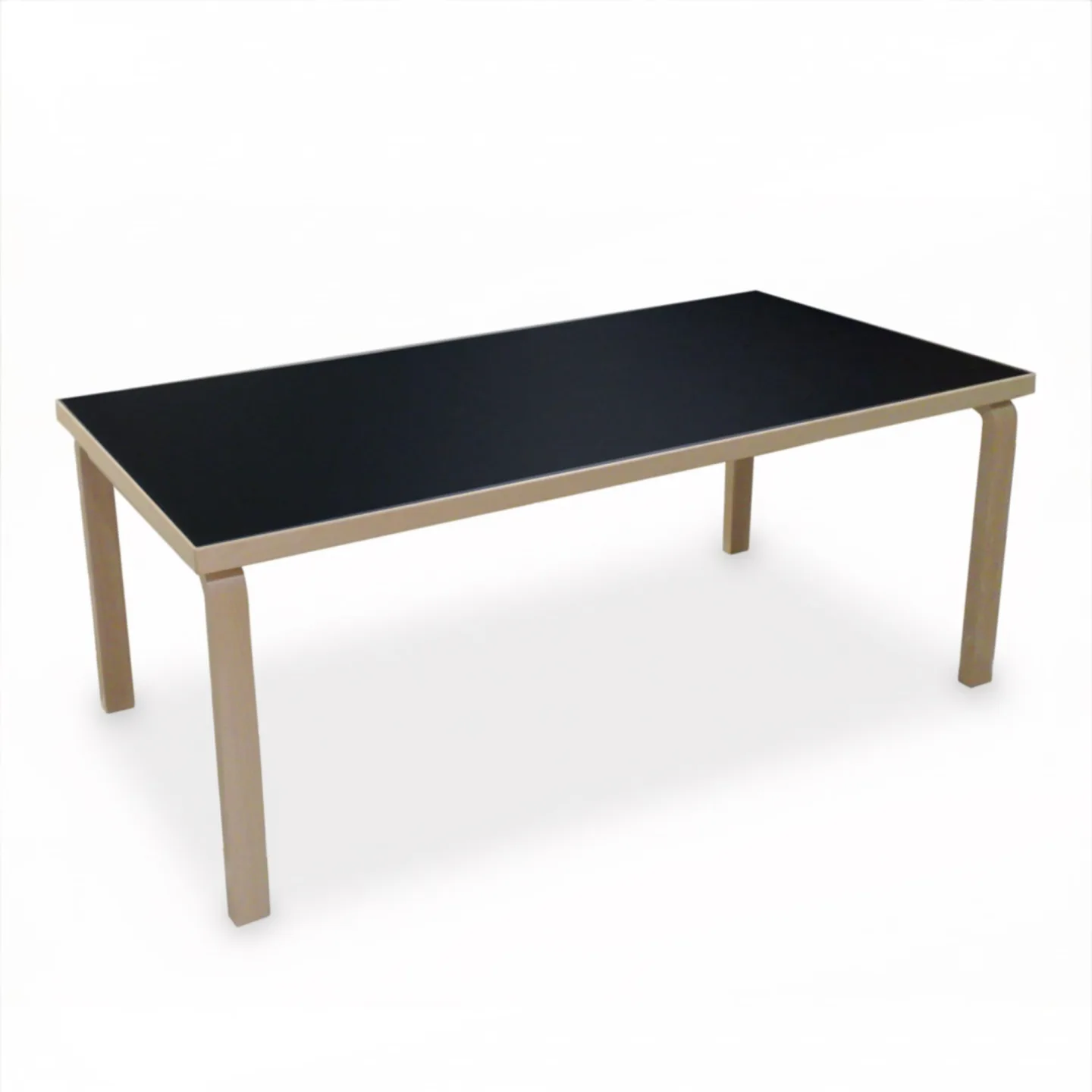 Artek - Aalto Table 83 svart linoleum/klarlackad - Matbord - Alvar Aalto - Svart - Trä/Plast