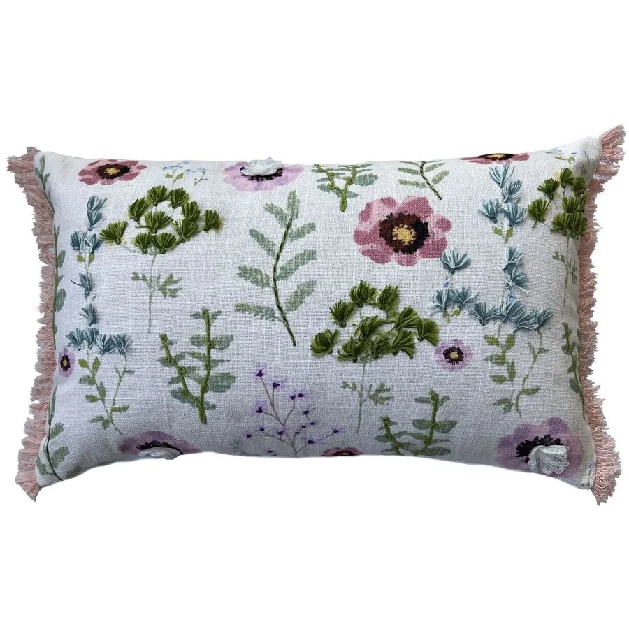 Zierkissenbezug Rita weiss/rosa Polyester B 30 T 50 cm
