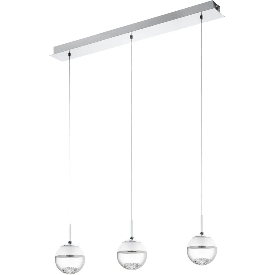 Eglo Pendellampe Montefio 1 Grau Stahl 14 cm 110 cm - Farbe: chrom - LED - Lichtfarbe: Warmweiss - LED Energiesparlampen