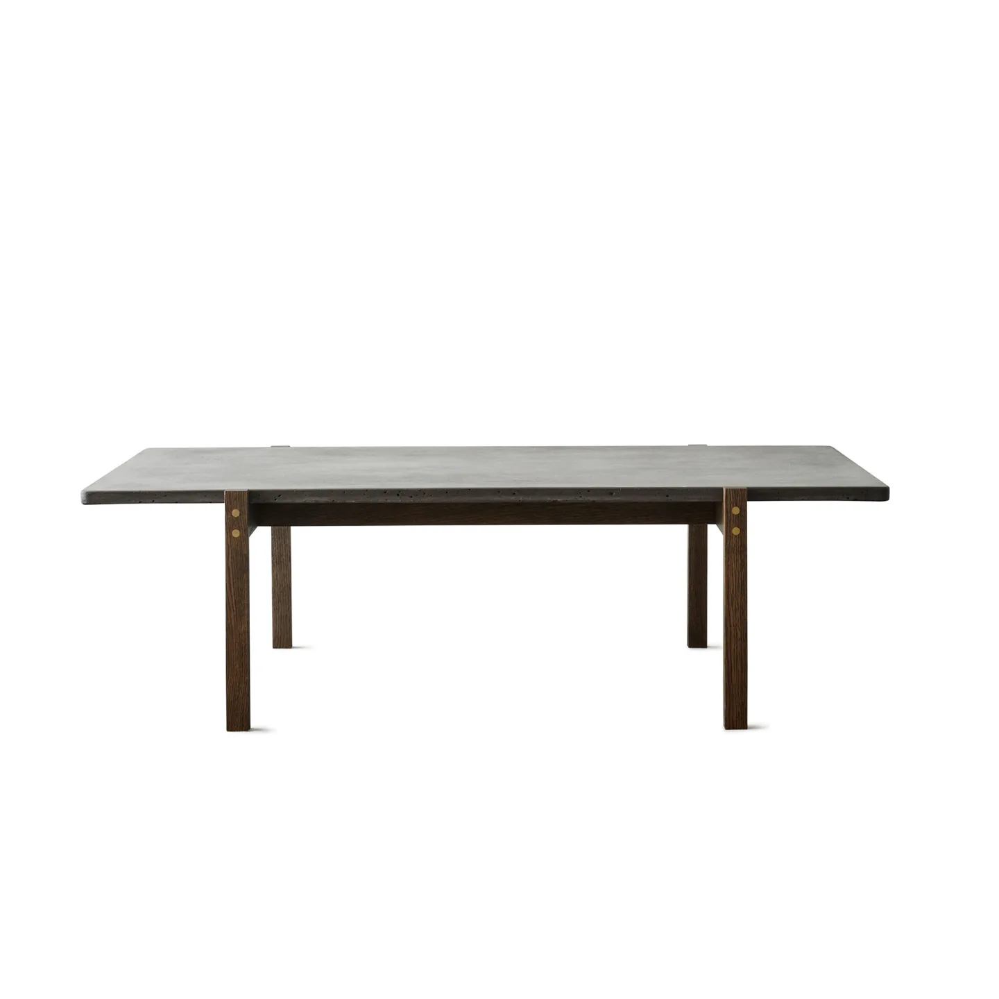 Eberhart Furniture - Eugene Coffee Table / Concrete Dark / Oak Dark / Brass - Soffbord - Brun,Grå - Trä/Sten