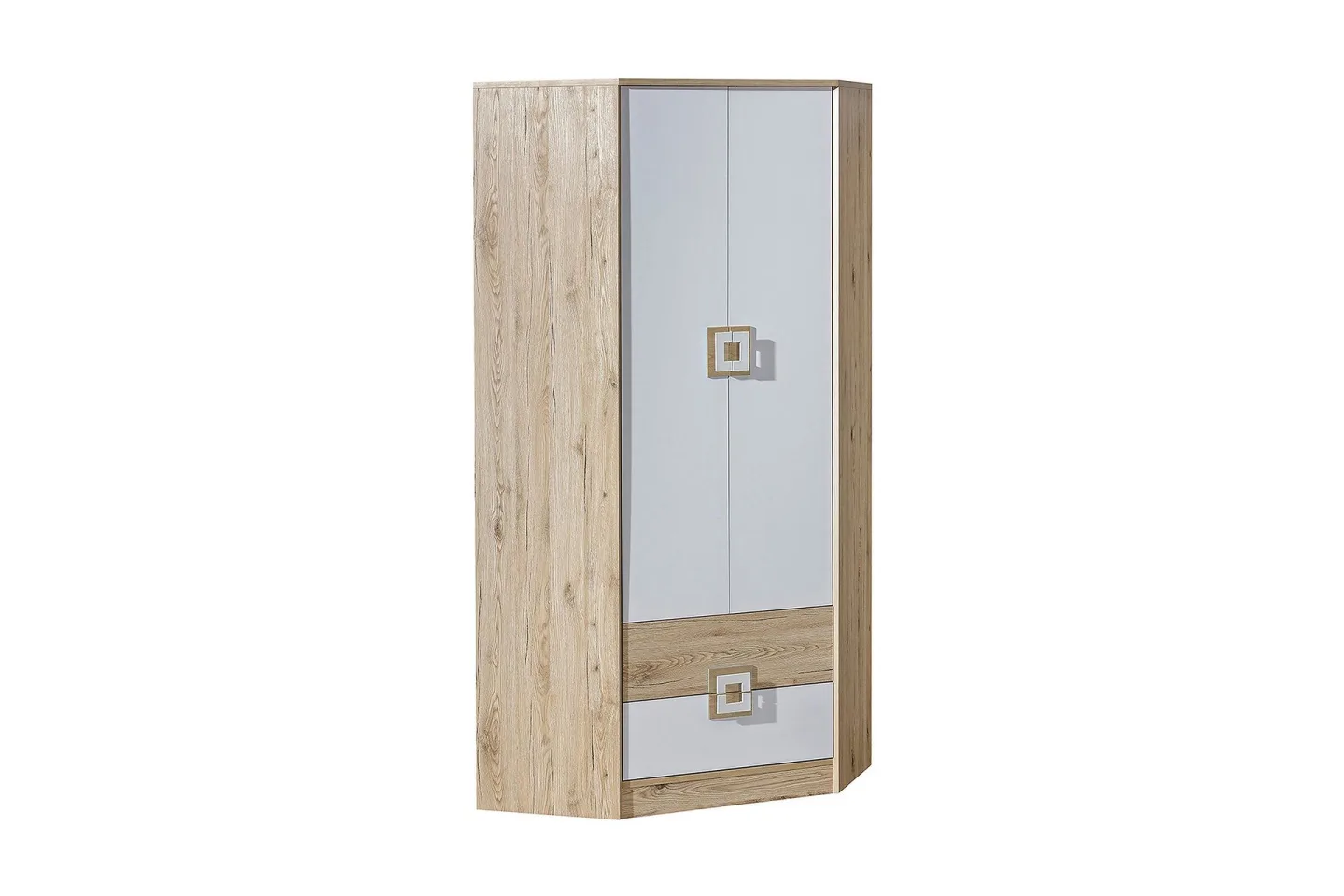 Klacksberg Garderob 87x87x190 cm - Ljus Ek/Vit