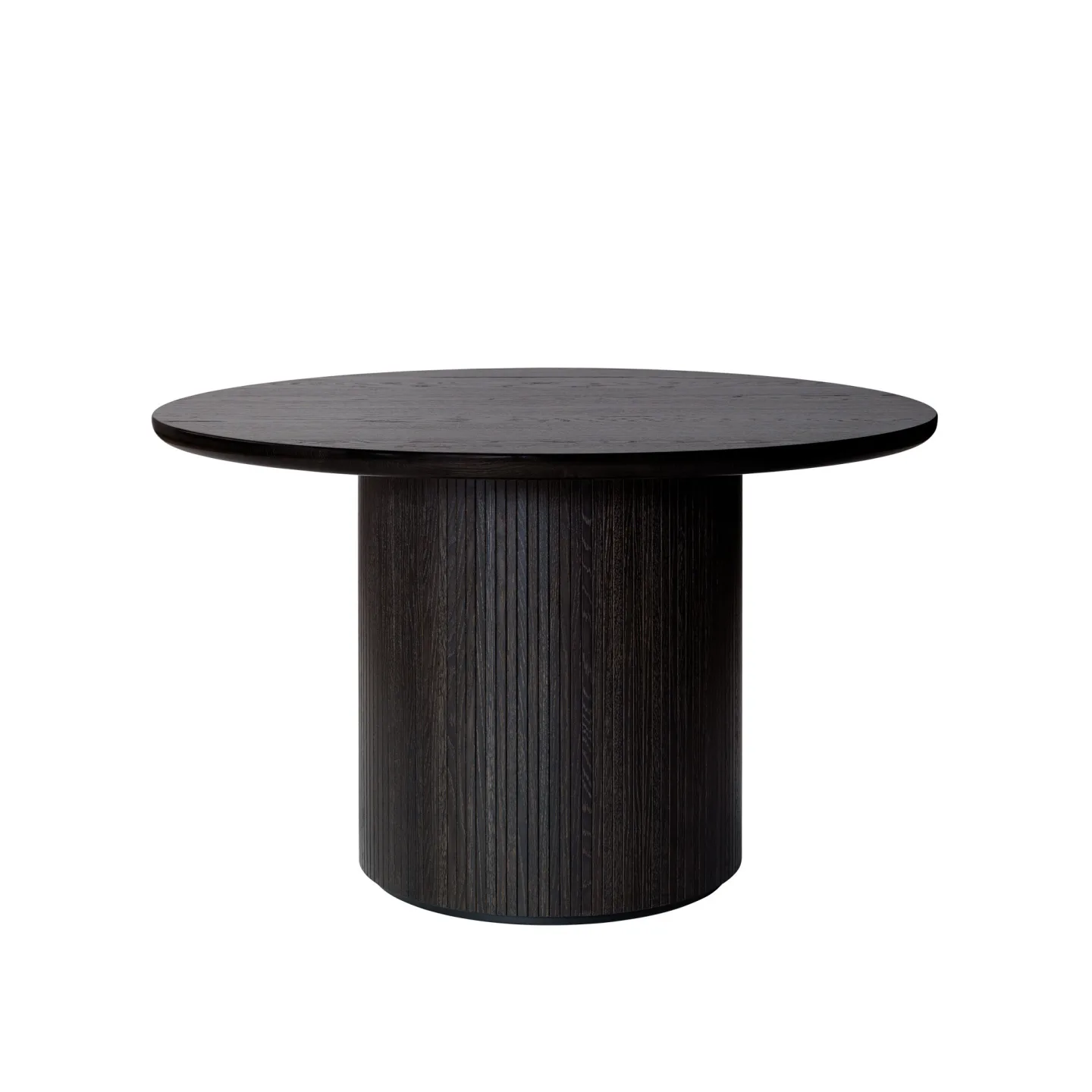 Gubi - Moon Dining Table Wood Top Ø120 cm - Matbord - Space Copenhagen - Brun,Svart - Trä
