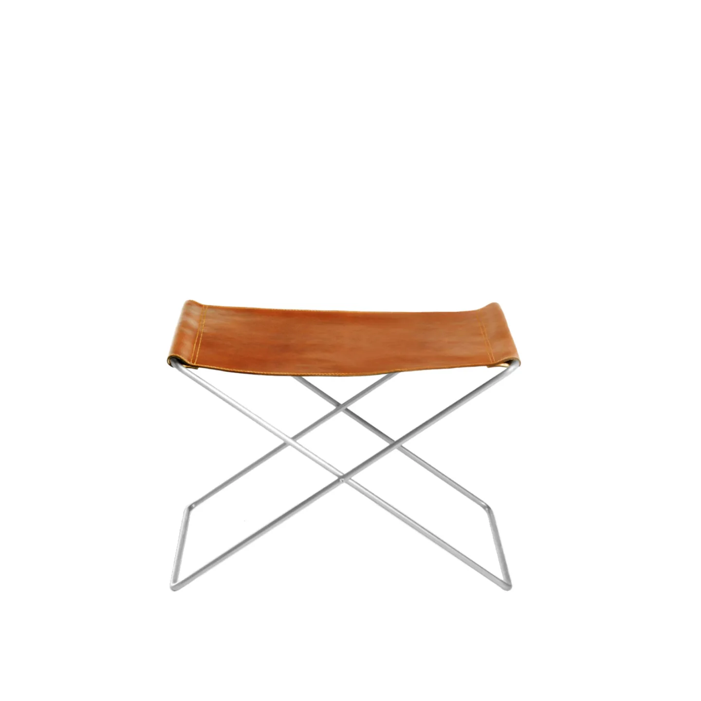 OX Denmarq - Ox Stool, Stainless Steel Frame, Leather: Hazelnut - Pallar - Dennis Marquart - Brun - Läder/Metall