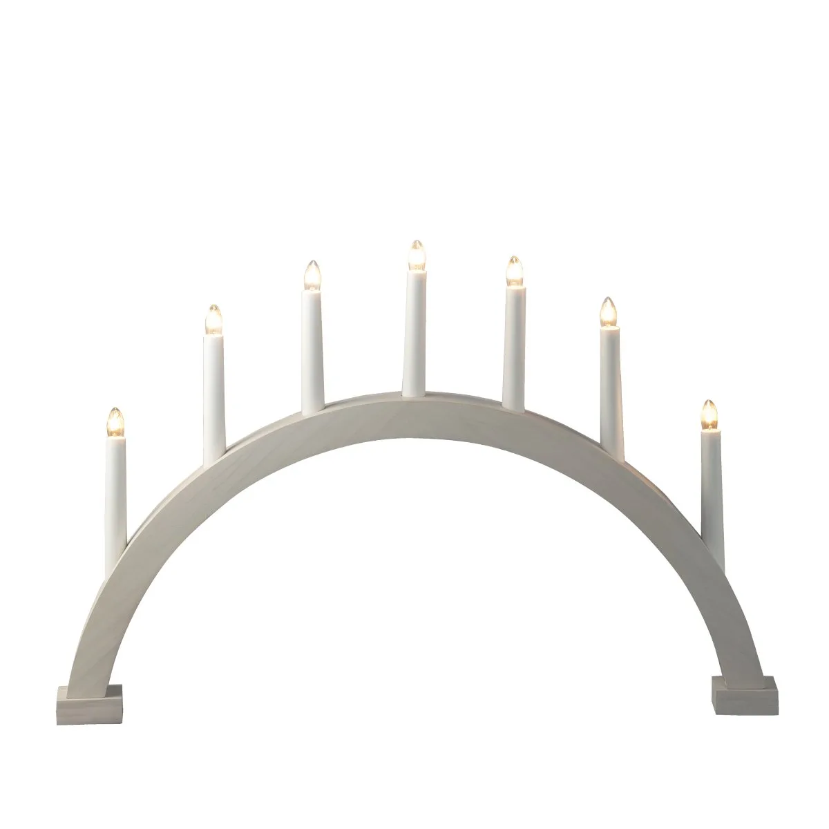 Konstsmide - Båge 7ljus - Adventsljusstake - Vitlaserad
