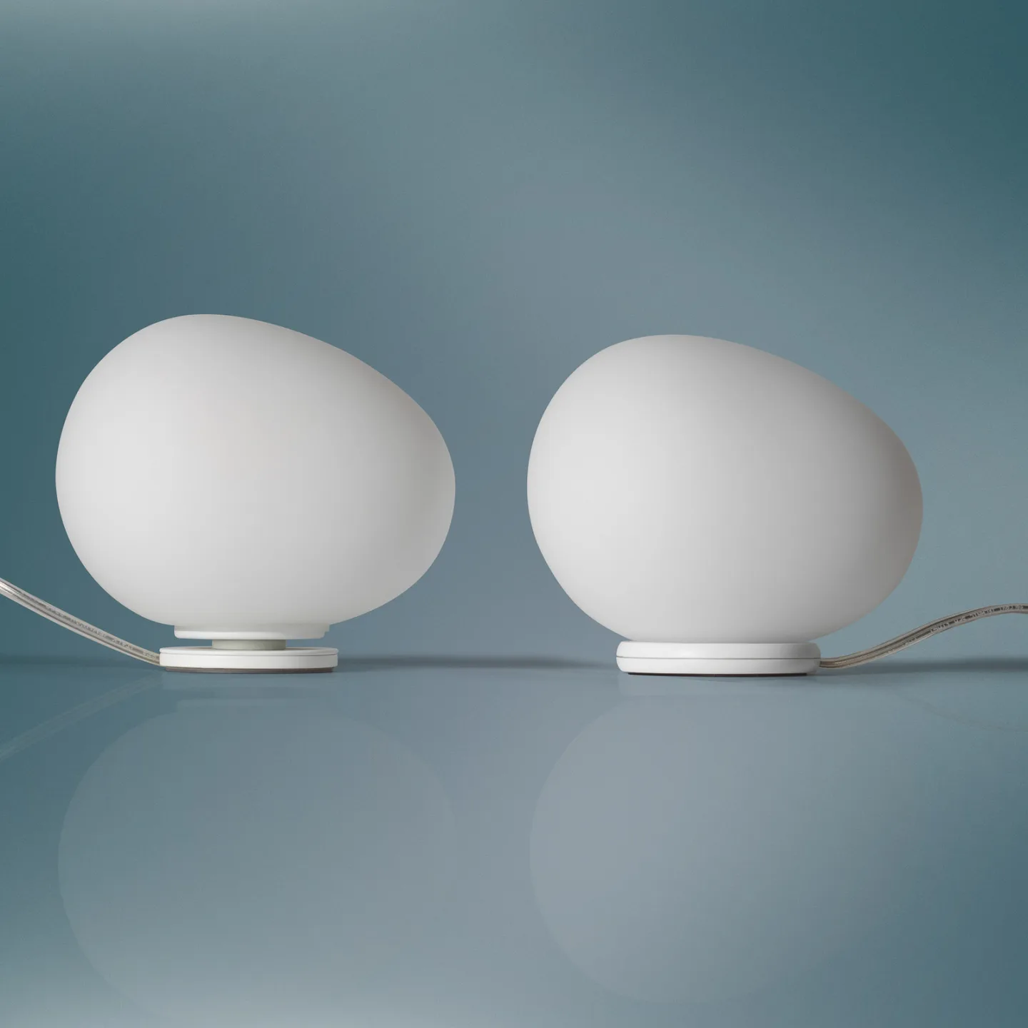 Gregg Piccola Tischleuchte Weiß/Weiß Dimm. - Foscarini - Wohnzimmer - Design - Glas - Kugel