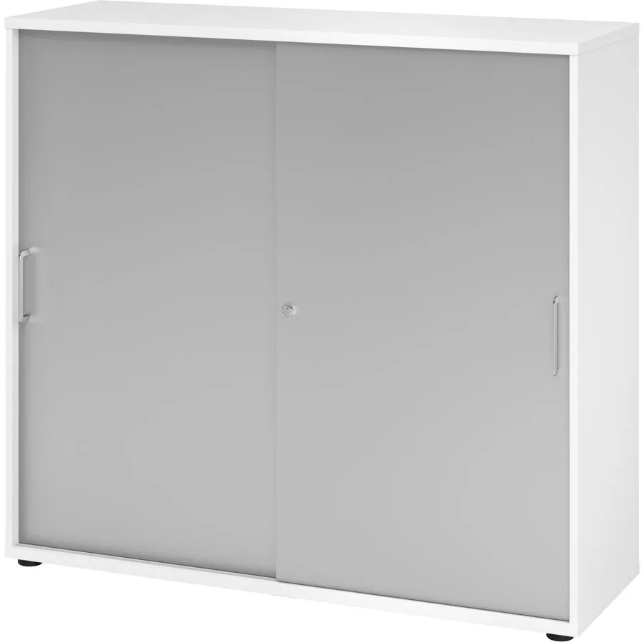 Aktenschrank Office Silber, Weiss Holzwerkstoff B 120 H 110 cm