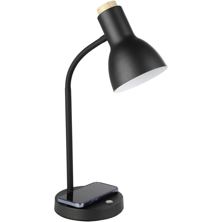 Eglo Tischlampe Veradal-Qi Braun/Schwarz Stahl/Holz 16 cm 45 cm - LED - Lichtfarbe: Warmweiss - Material: Holz/Stahl - Tischlampe- LED