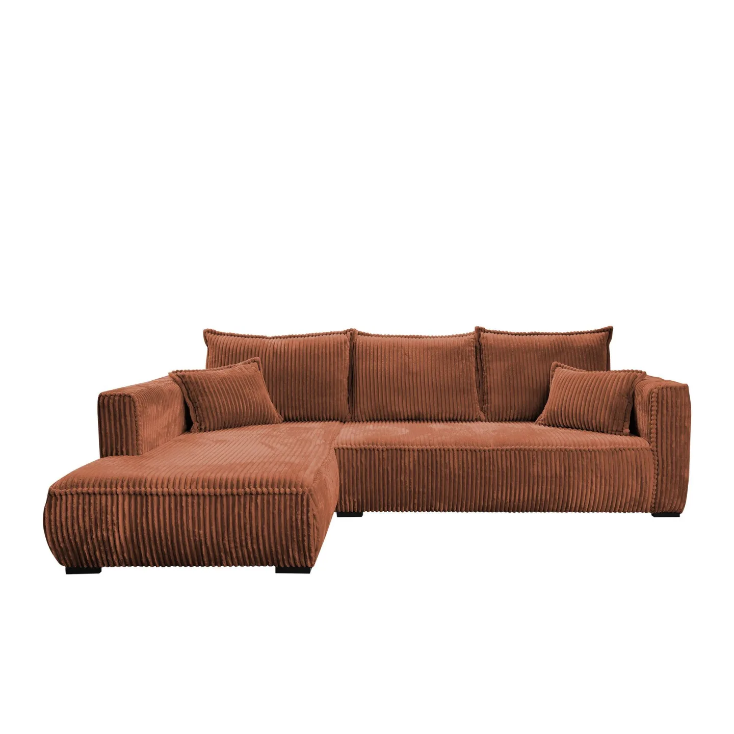 Puente 4-sits Soffa med divan - rostbrun