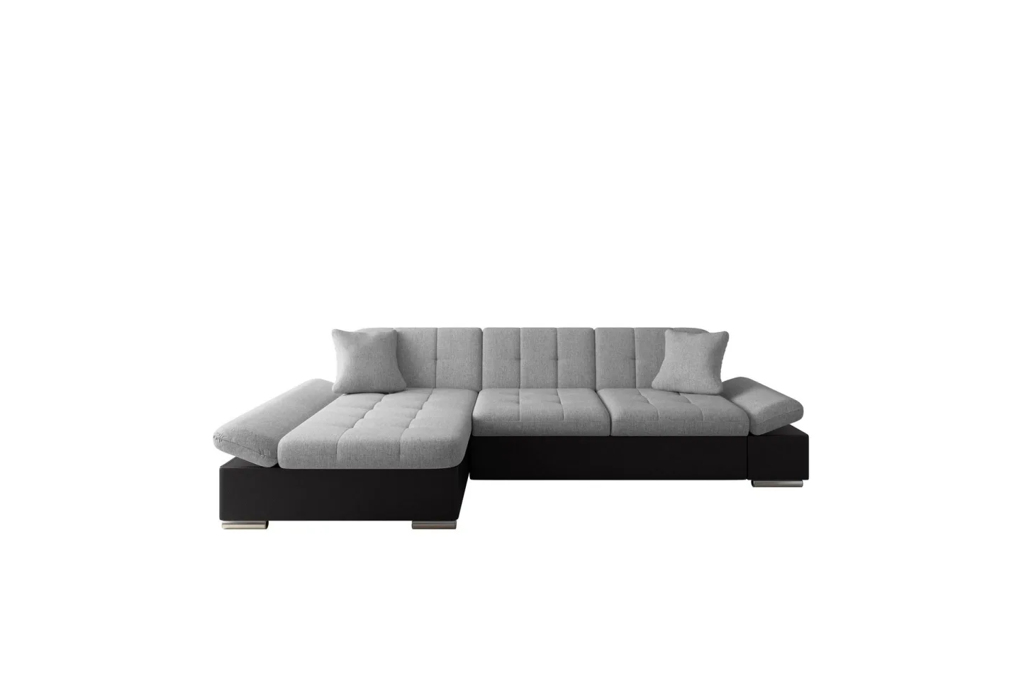 Vananda Soffa med Divan 3-sits i Konstläder - Svart/Grå