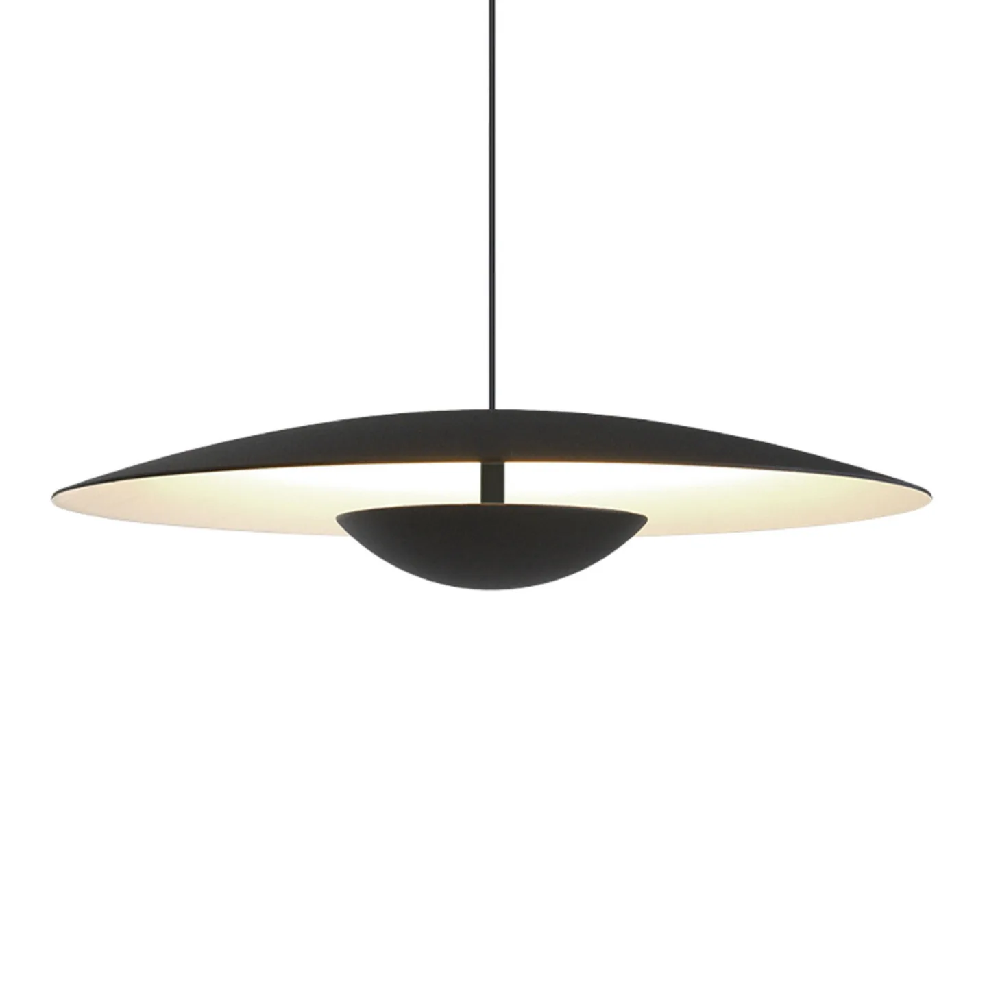 Ginger LED-Pendelleuchte, Triac Ø32cm schwarz/weiß - MARSET - Wohnzimmer - Design - Metall - Einflammig