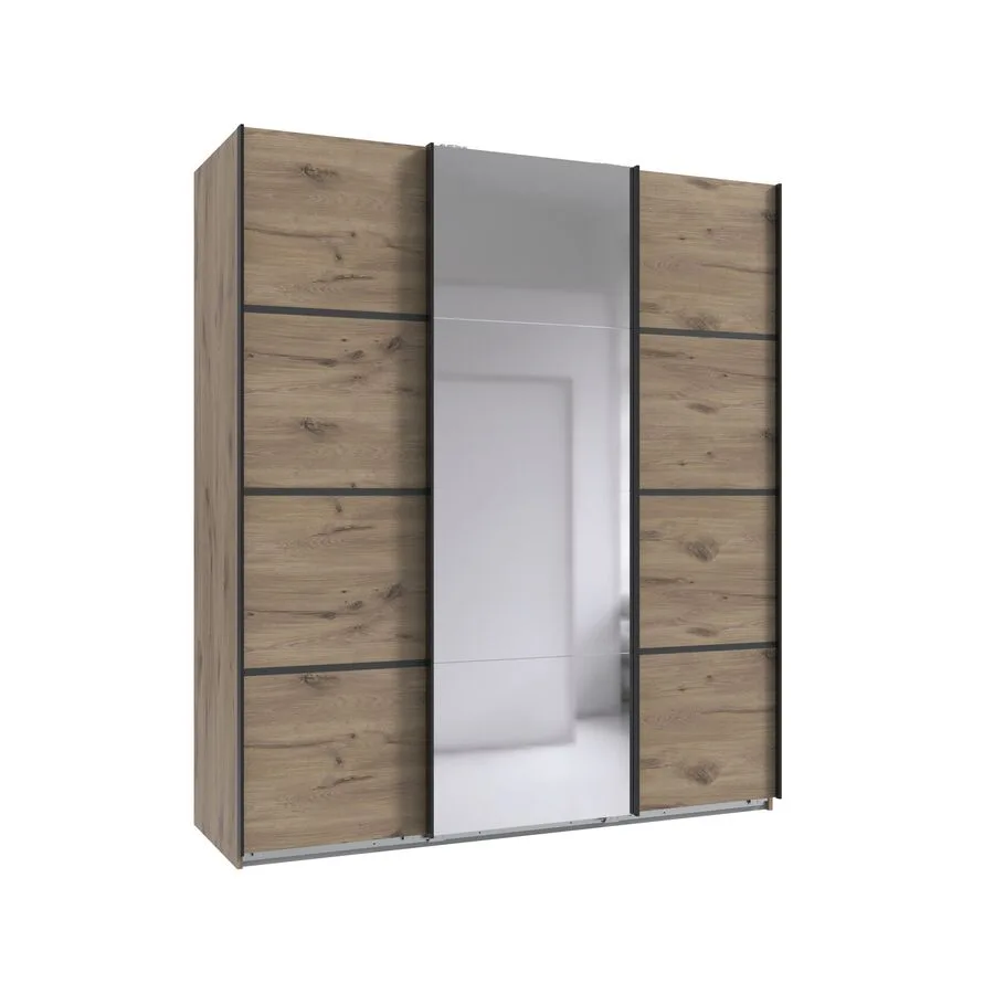 Kleiderschrank Jurky Eiche Nachbildung Holzwerkstoff B 180 cm