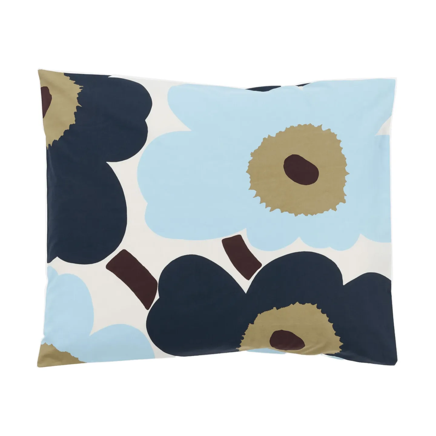 Marimekko Unikko örngott 50x60 cm Off white-blueberry-cold blue