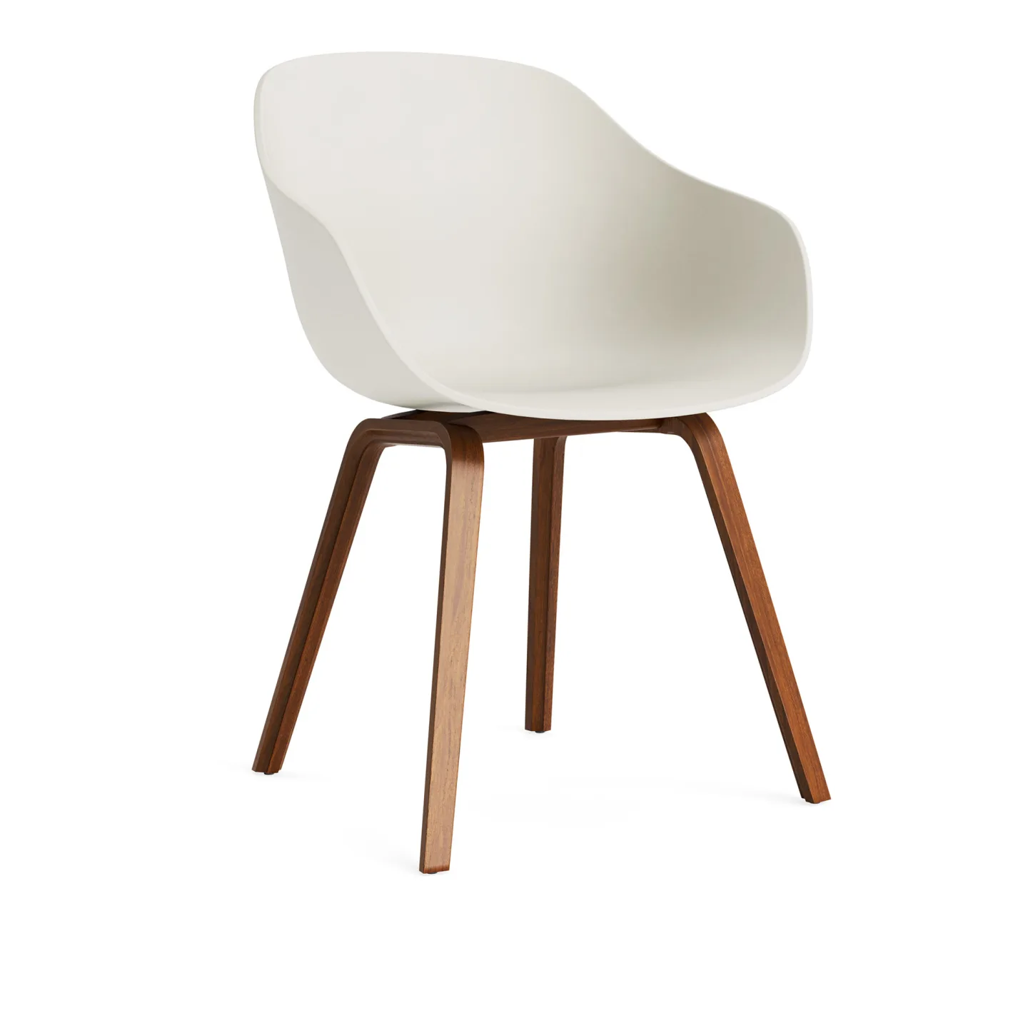 HAY - AAC222 Chair WB Lacq Walnut Base Melange Cream 2.0 Shell - Matstolar - Hee Welling - Beige - Trä/Plast