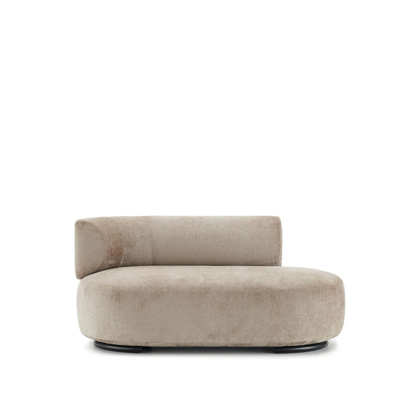 Kartell - K-Waiting Ottoman Left Backrest Chenille Beige - Soffor - Rodolfo Dordoni - Beige - Metall/Textilmaterial/Plast