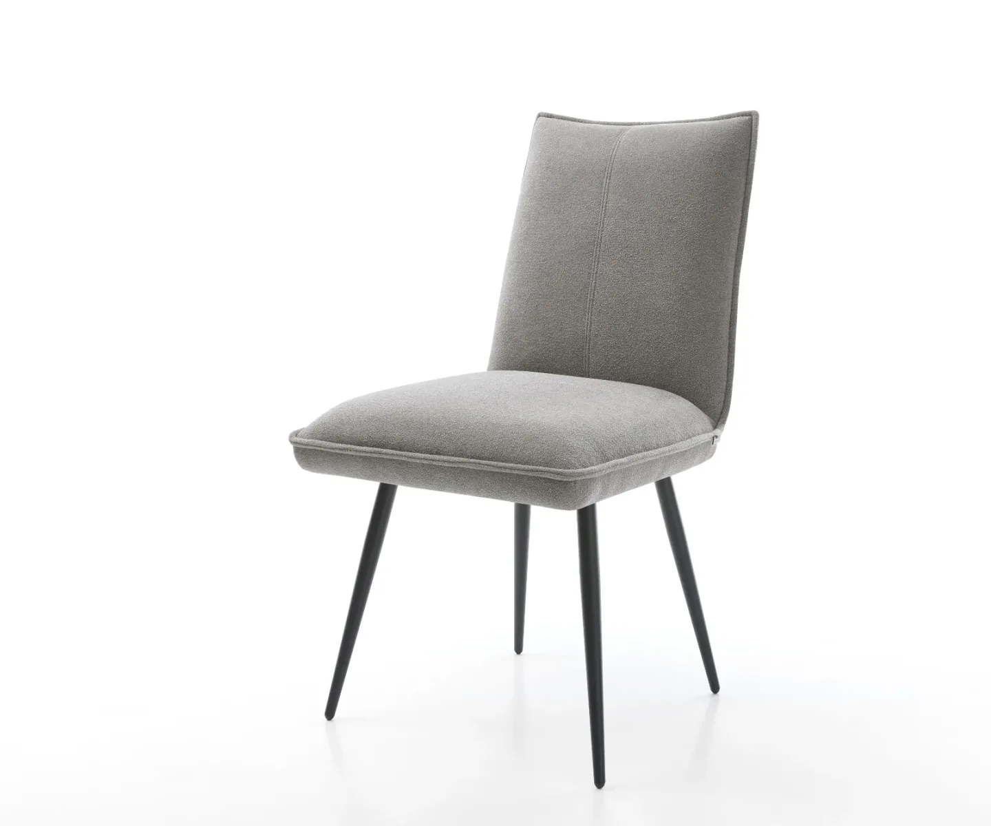 Esszimmerstuhl Lelio-Flex Strukturstoff Soft Grau 4-Fuß konisch Schwarz Taschenfederkern