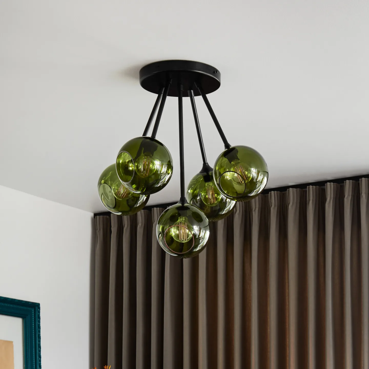 Ballroom Molecule pendellampa svart/army - DESIGN BY US - Vardagsrum - Glas - Med flera ljuskällor