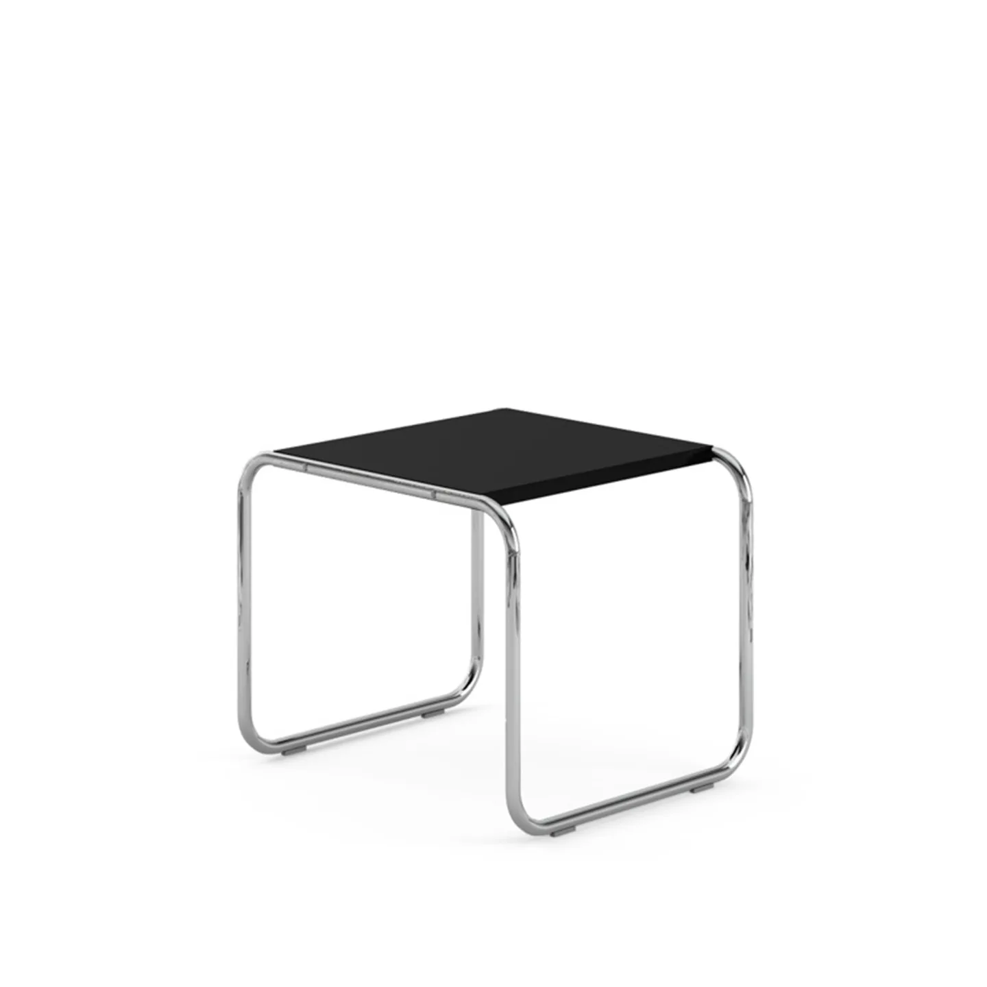 Knoll - Laccio low table, Square, skiva i Svart laminat - Sidobord - Marcel Breuer - Svart - Metall/Trä