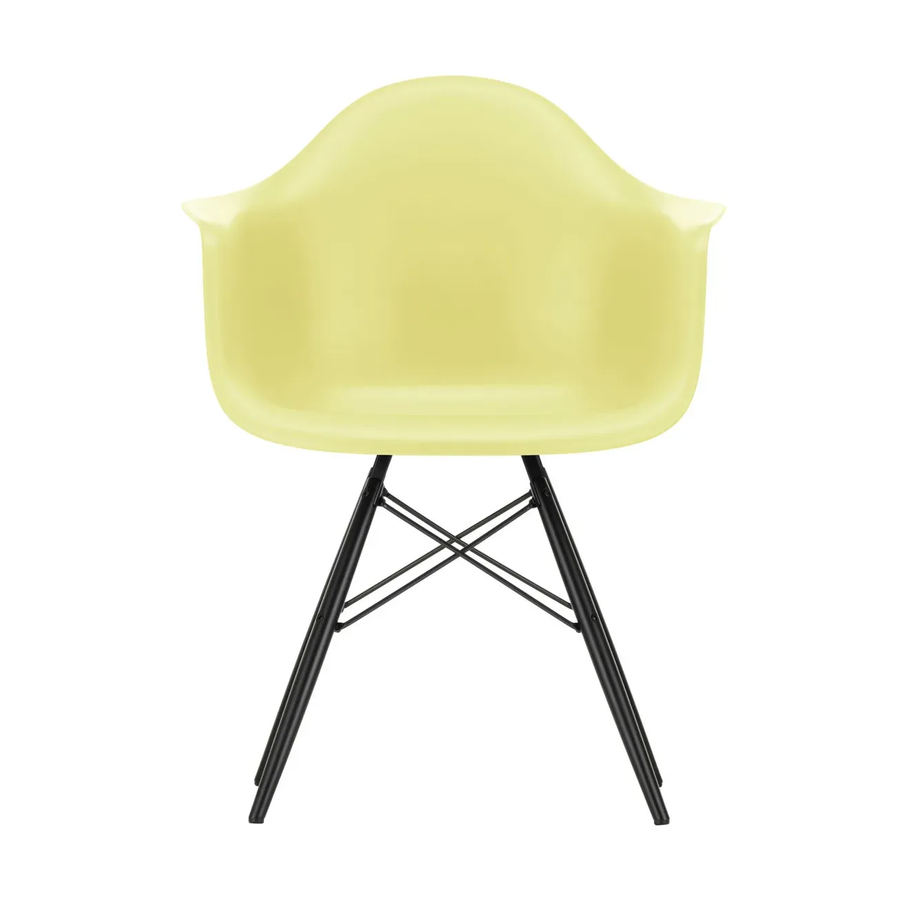 Vitra Eames Plastic Armchair RE DAW stol 92 citron-black maple