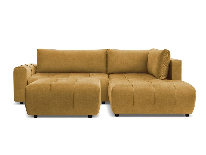 Ecksofa mit Hocker BOBOCHIC ARSENE Samt gelb