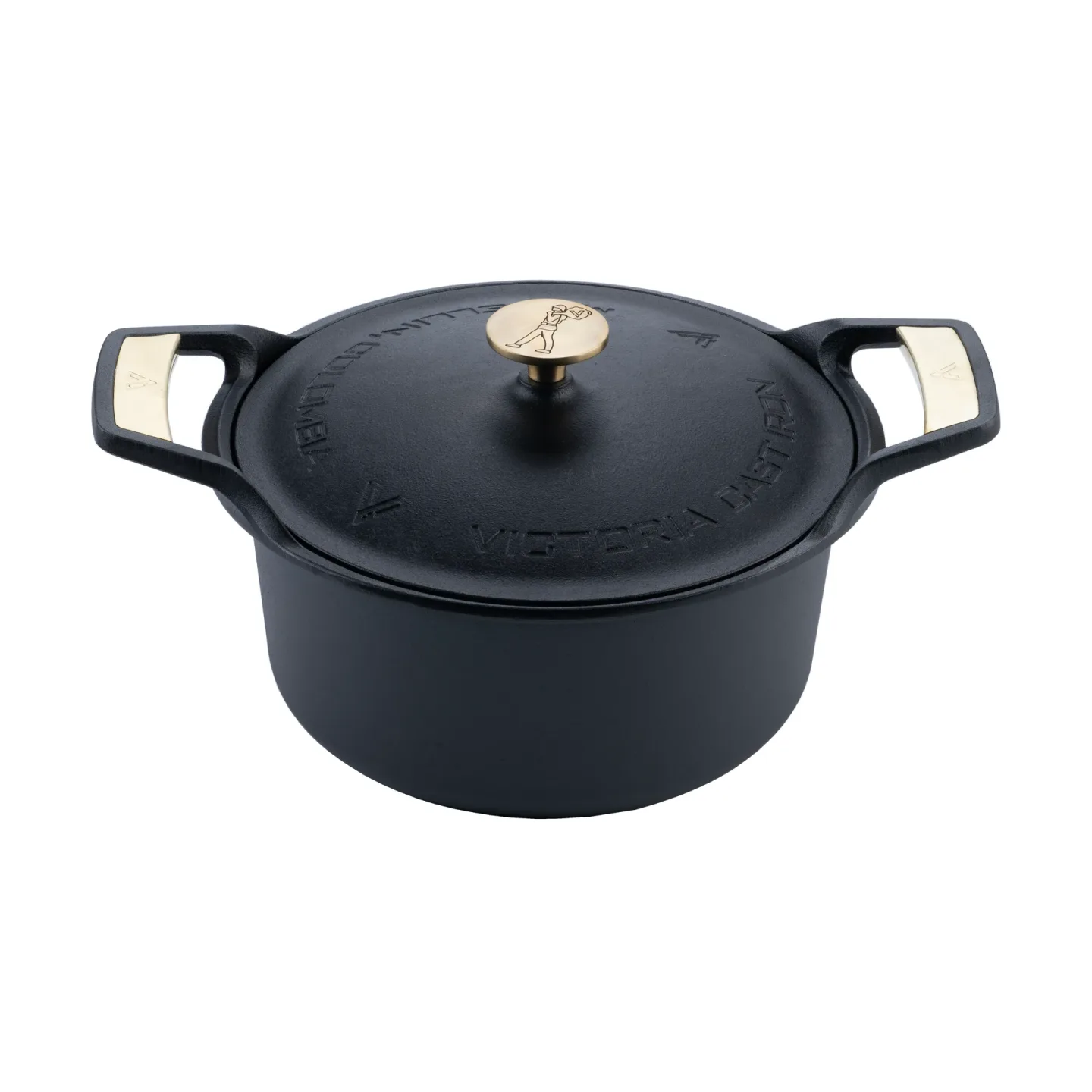 Victoria Signature Topf mit Deckel Gusseisen 5,5 Liter Schwarz